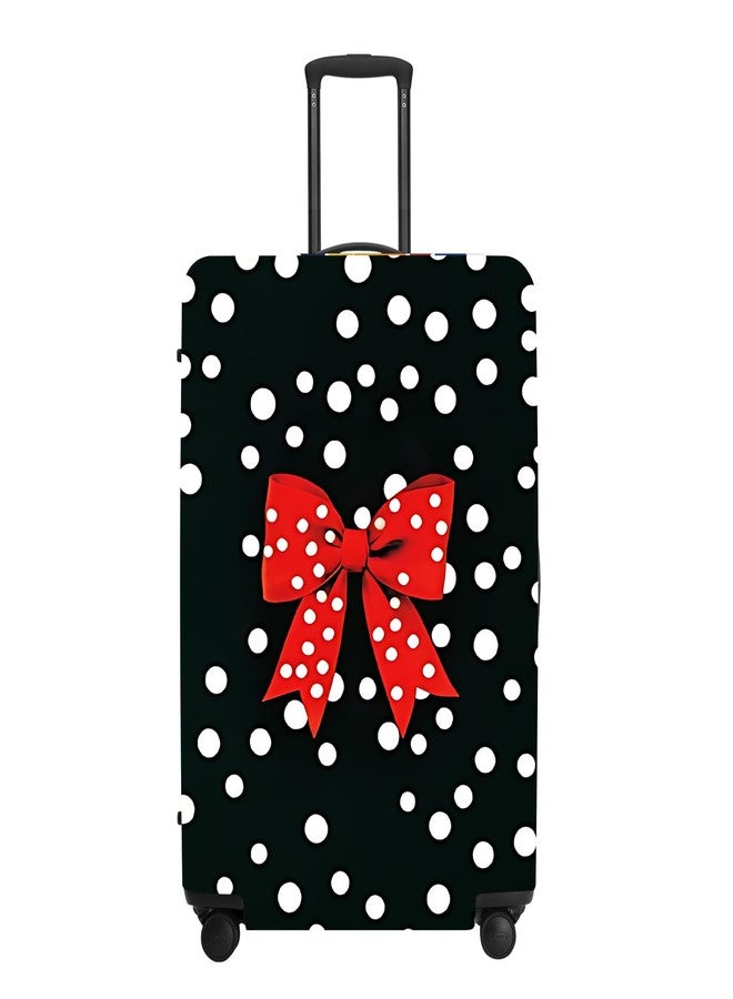THISFIND Polka Dot Bow Luggage Cover, Washable Suitcase Protector Red Ribbon Retro Design Anti-scratch for 32",34" Bag - Image 1